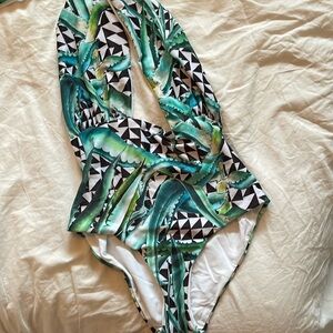 Mara Hoffman Criss Cross Neck One Piece Size Small